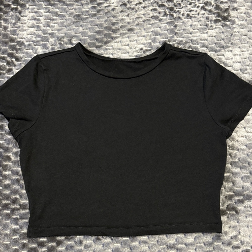 Wild Fable Black Short Sleeve Crop Top